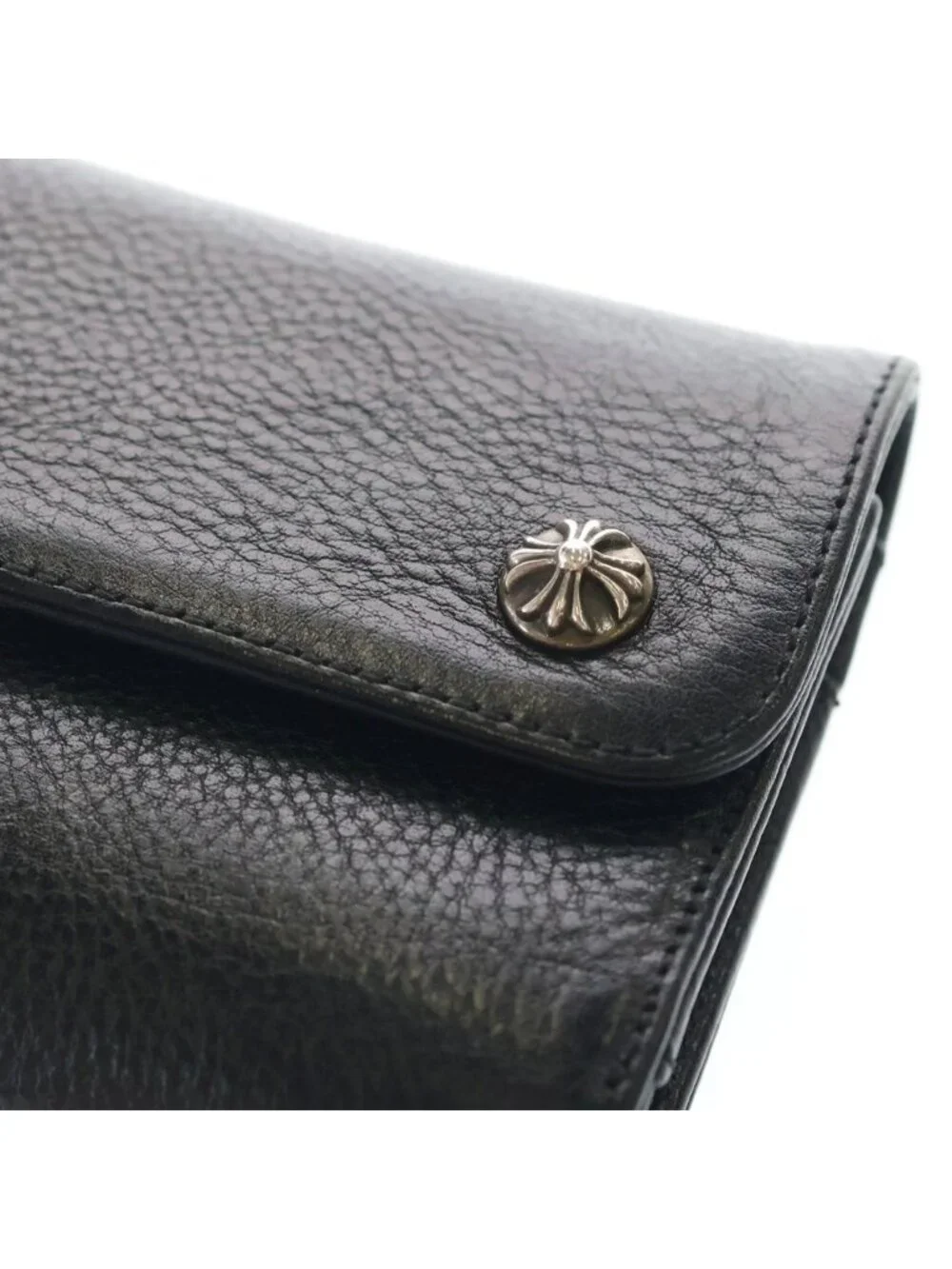 Chrome Hearts Wave Mini Leather Wallet Black